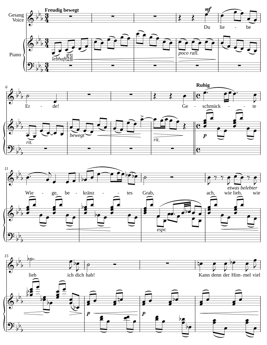 Ты, милая земля (Du liebe Erde). 4 песни, соч. 18