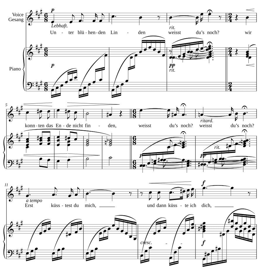 Я думаю, милый мой… (Ich glaub’, lieber Schatz...). 5 песен, соч. 6