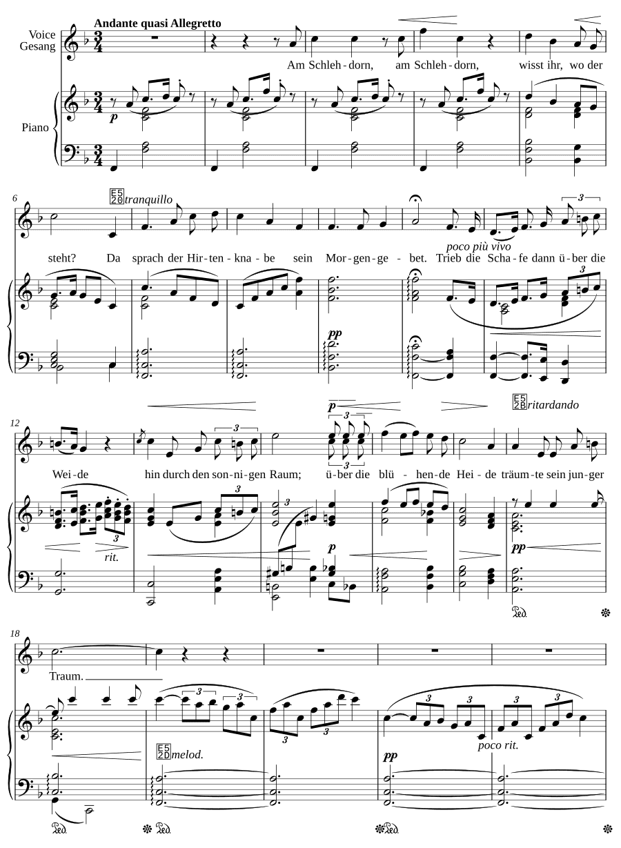 Юность (Jugend). 5 песен, соч. 6