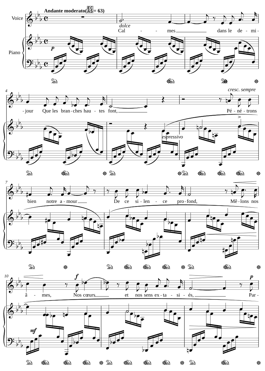 Приглушённо (En sourdine). Пять мелодий, соч. 58