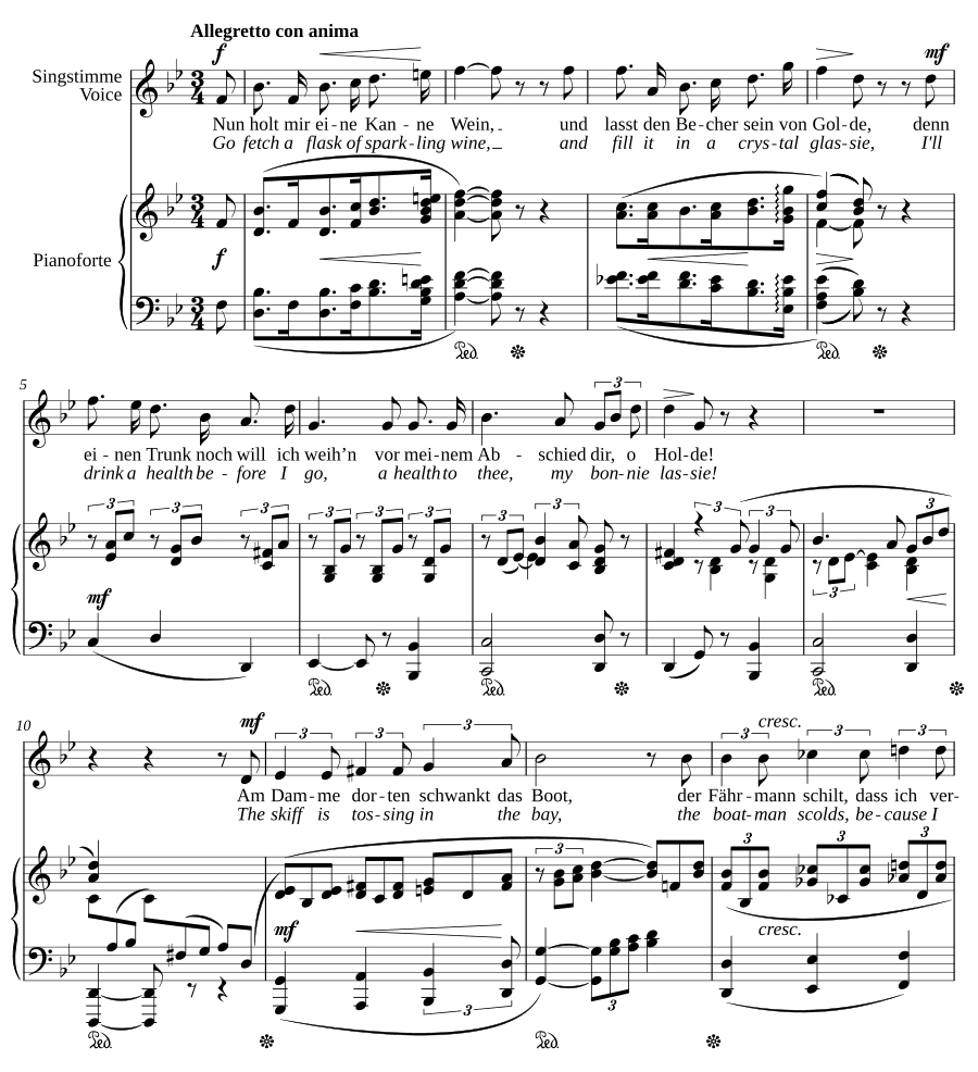 Подайте мне кувшин вина (Nun holt mir eine Kanne Wein). 12 песен, соч. 1
