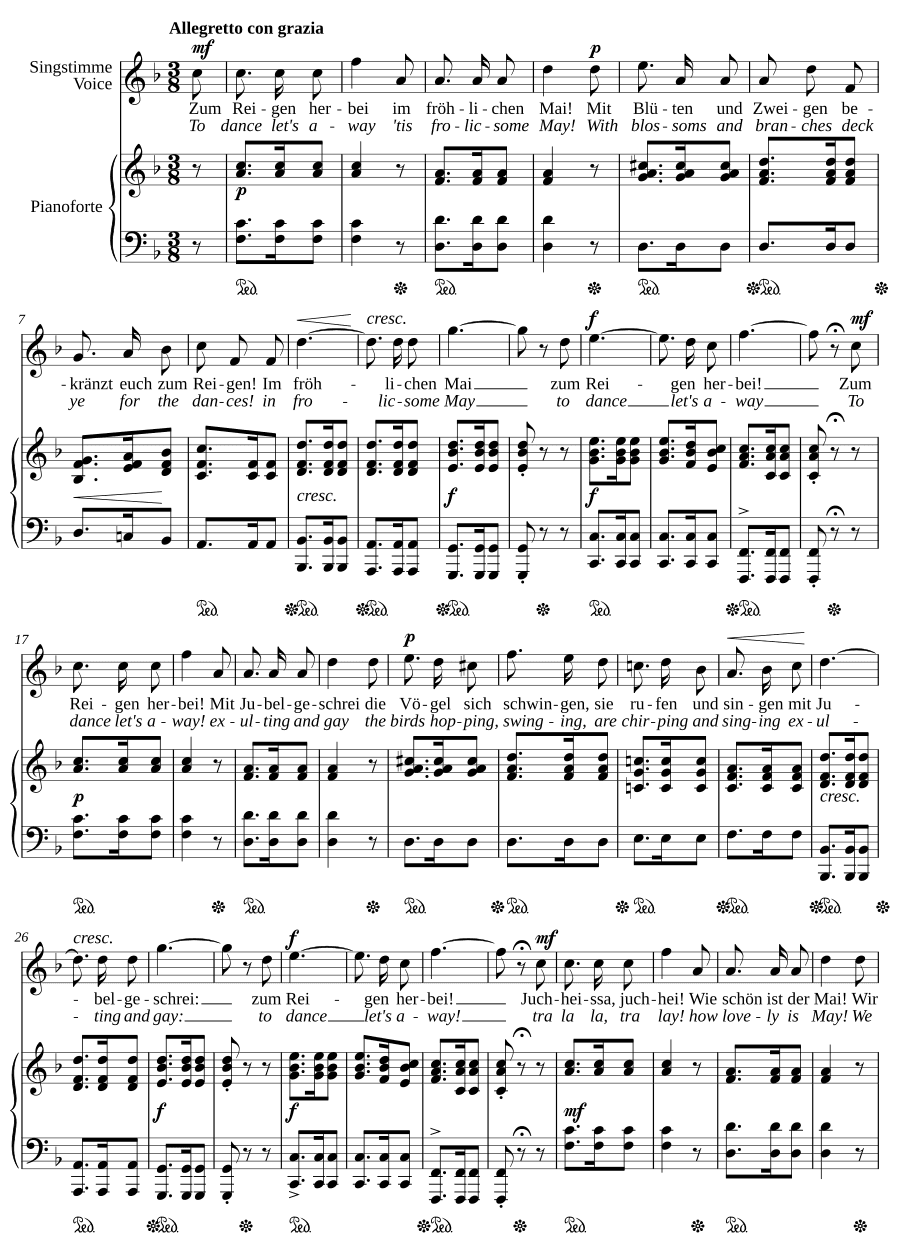 Майская плясовая (Tanzlied im Mai). 12 песен, соч. 1