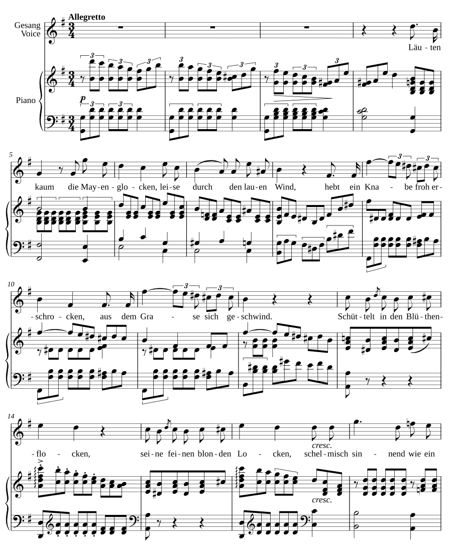 Майская песня (Mayenlied). 6 песен, соч. 1