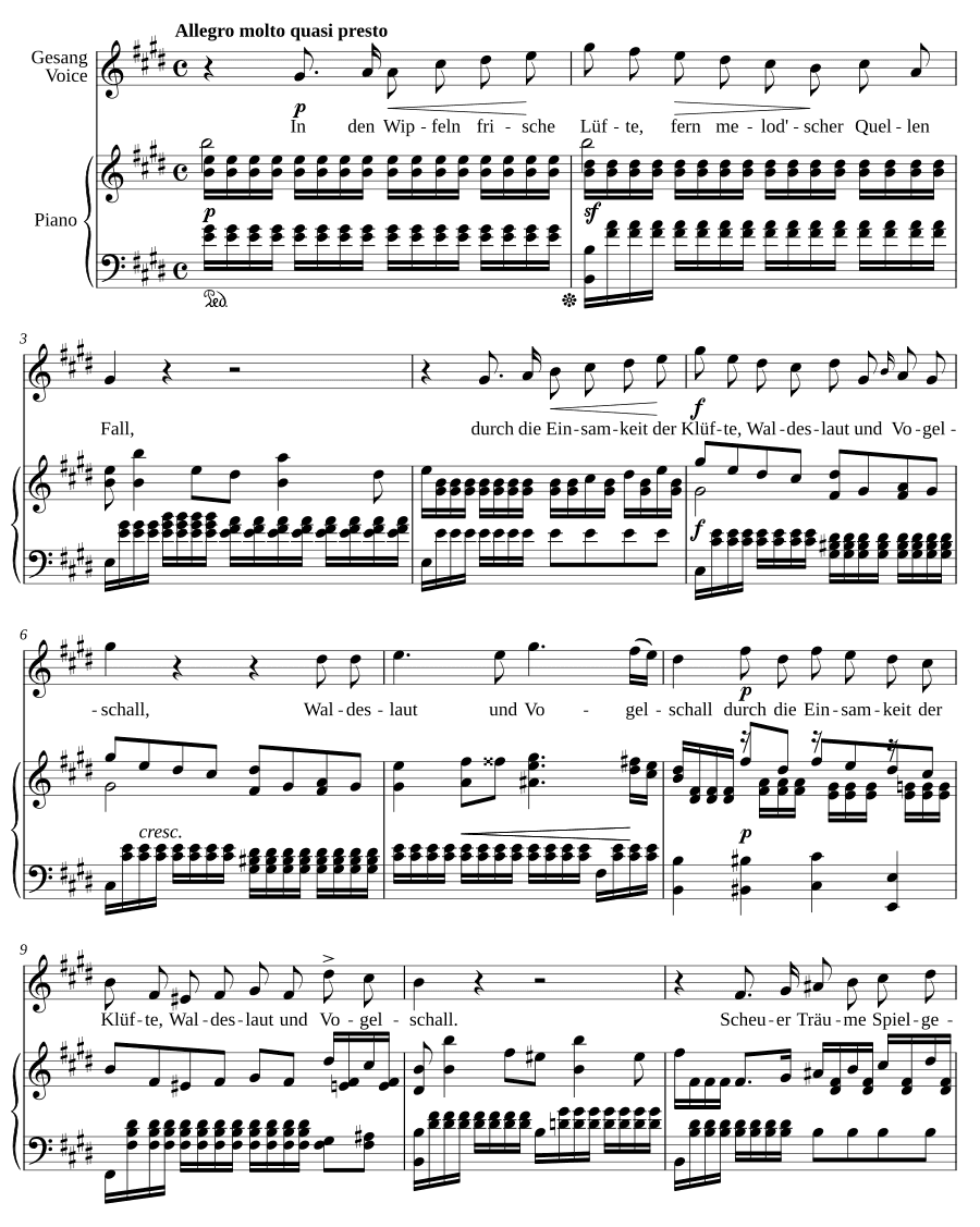 Утренняя серенада (Morgenständchen). 6 песен, соч. 1