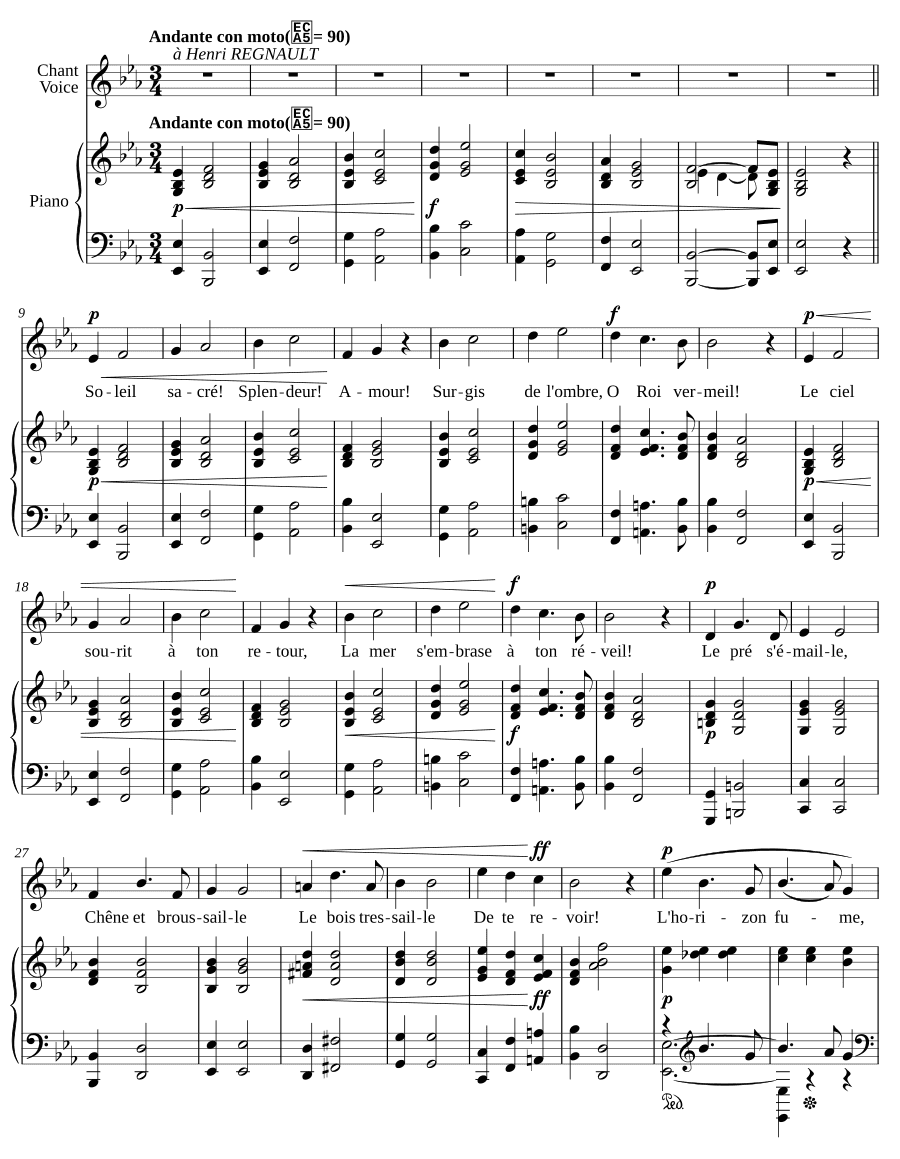 Гимн солнцу (Hymne au Soleil). 20 мелодий