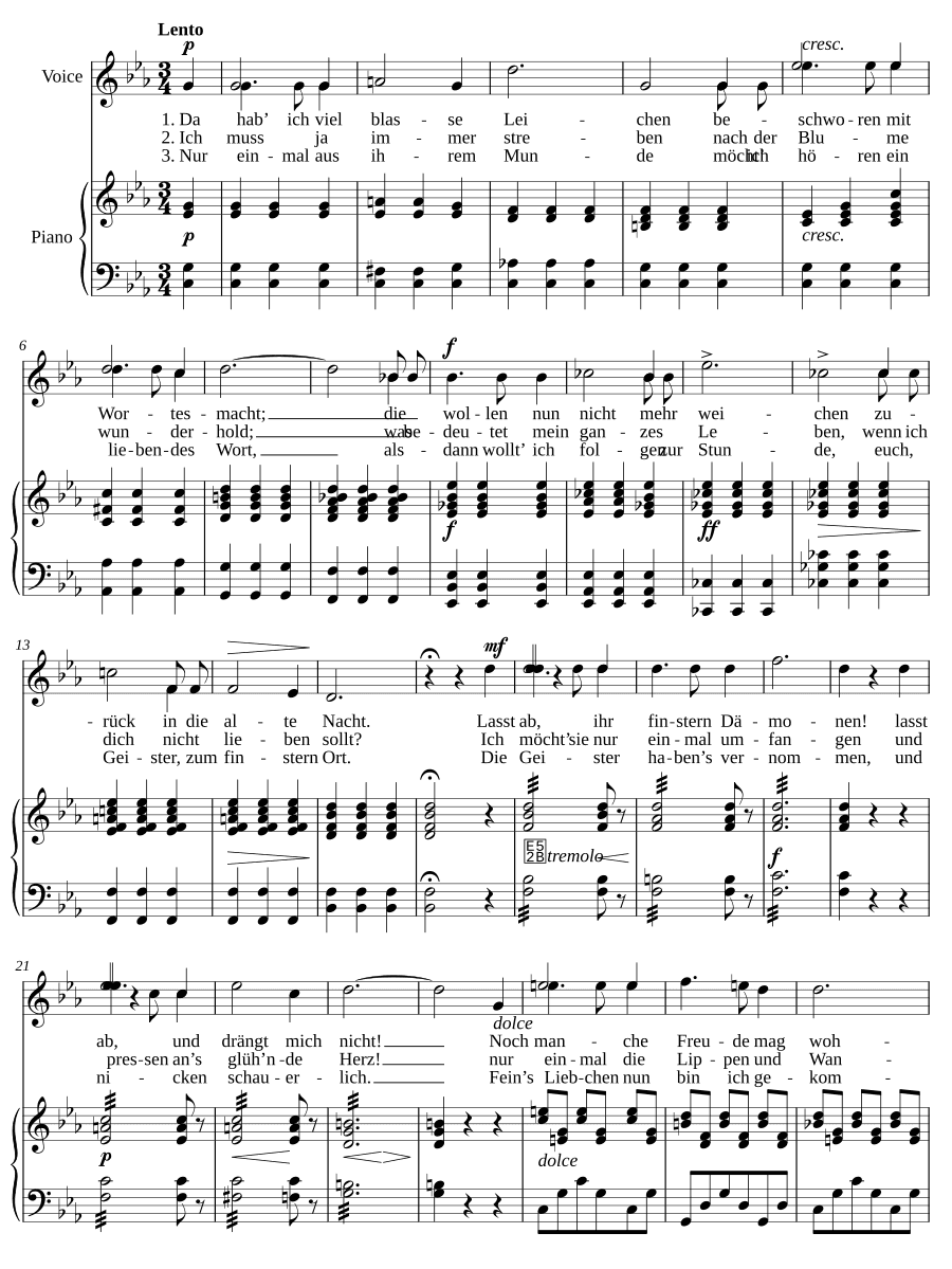 Духи услышали (Die Geister haben’s vernommen). 6 песен, соч. 6