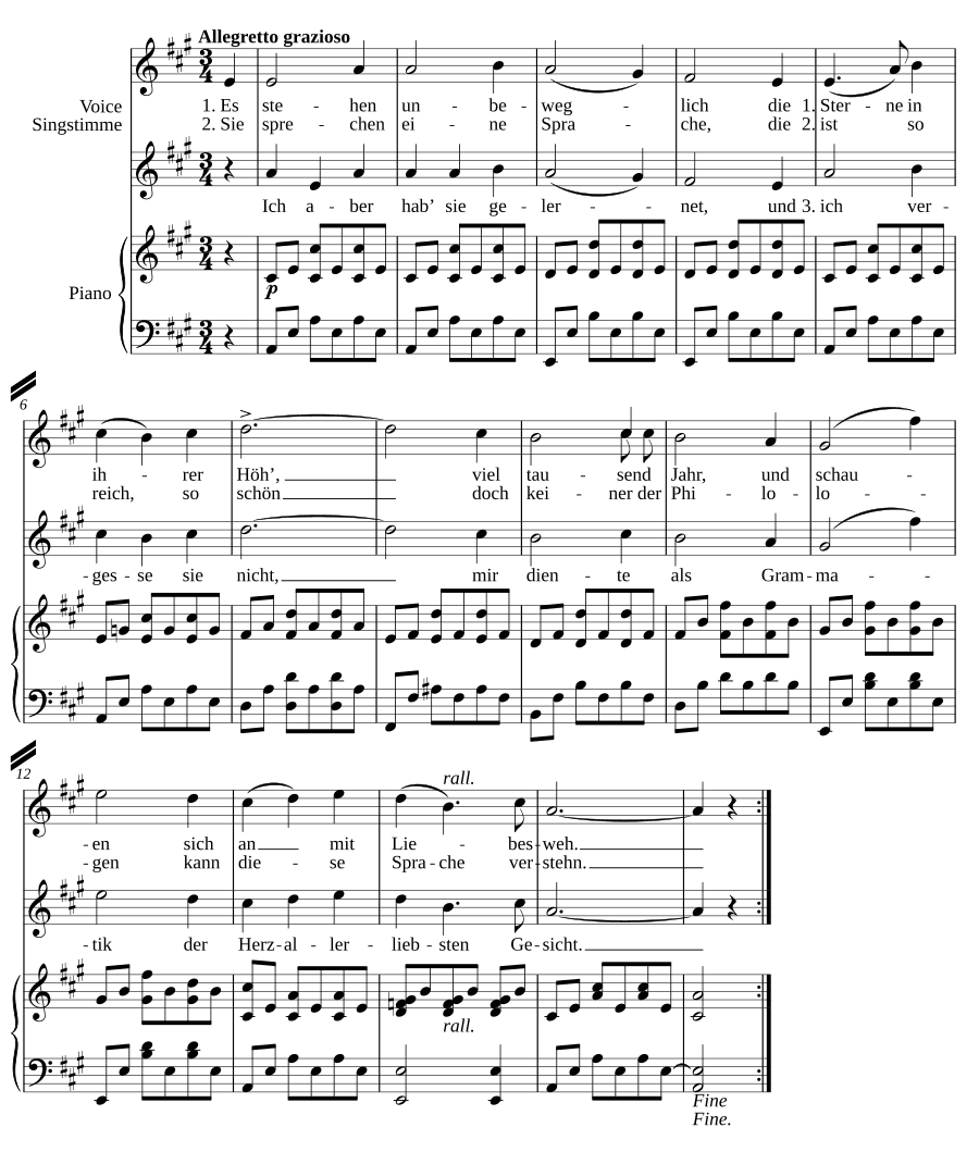 Язык звёзд (Die Sprache der Sterne). 6 песен, соч. 6