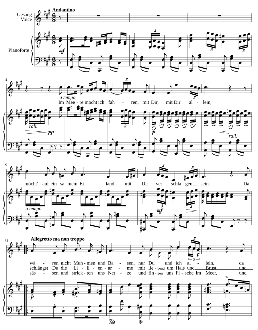 Желание (Wunsch). 6 песен, соч. 7