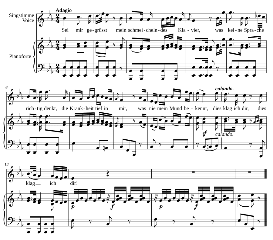К фортепиано (An das Klavier). 12 песен, 1786