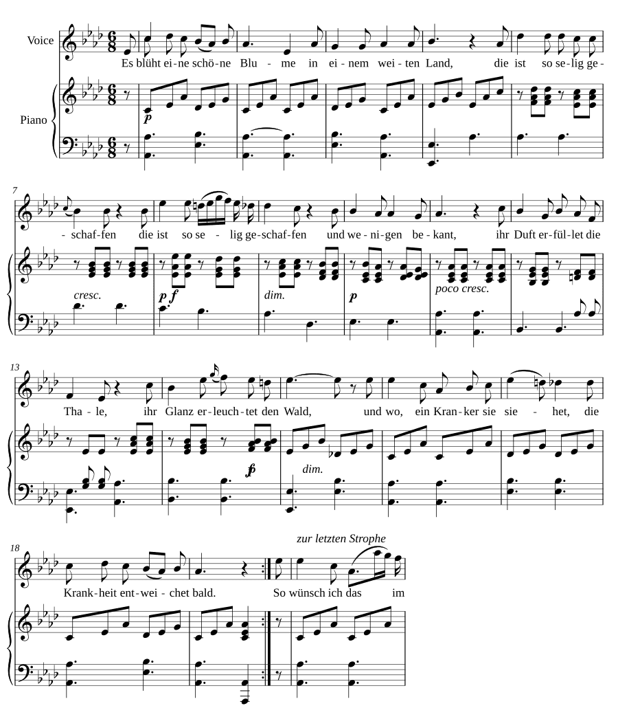 Цветок цветов (Die Blume der Blumen). 12 песен, соч. 3
