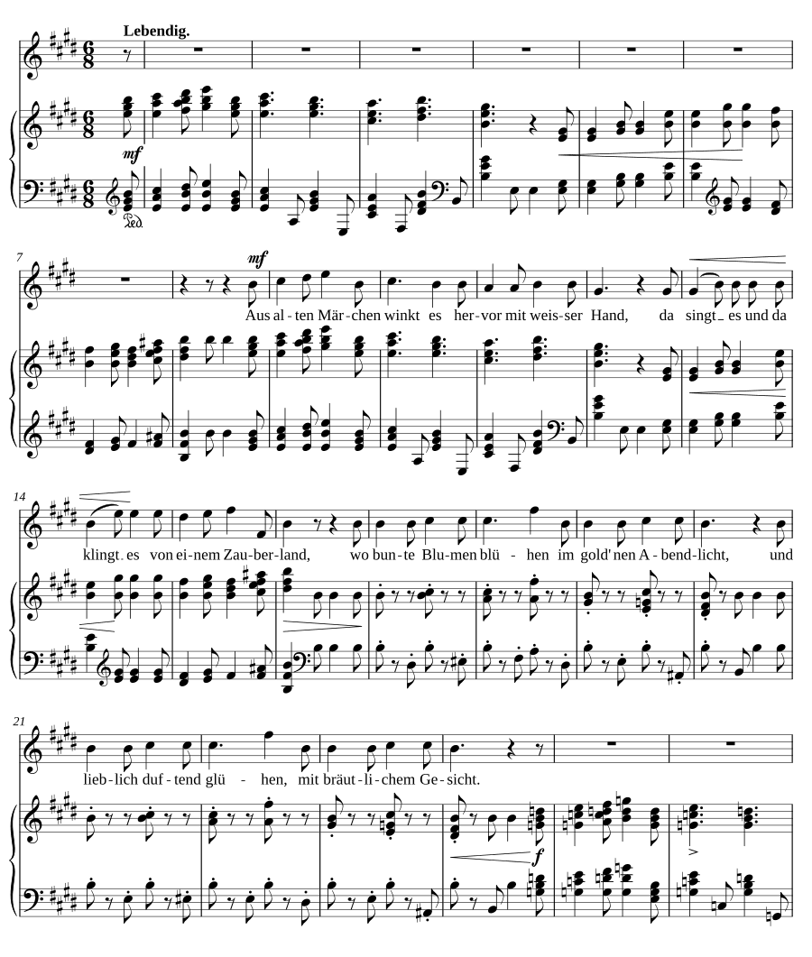Из старых сказок манит (Aus alten Märchen winkt es). Любовь поэта, соч. 48