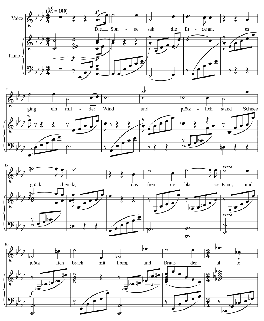 Подснежник (Schneeglöckchen). Песни и напевы, том IV, соч. 96