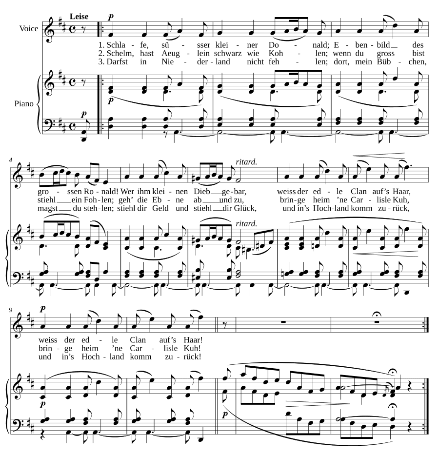 Горская колыбельная (Hochländisches Wiegenlied). Мирты, соч. 25
