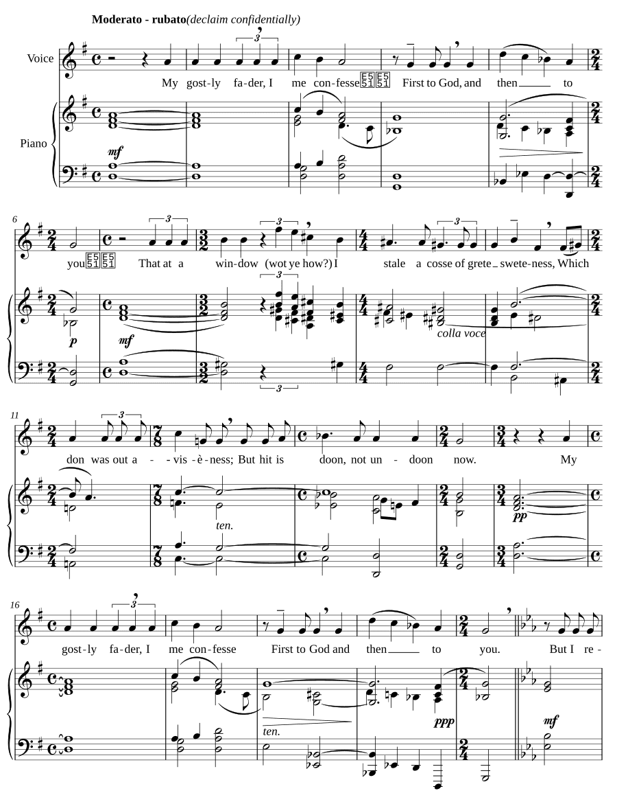 Мой духовный отче (My gostly fader). Песни