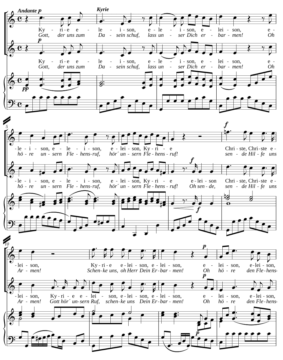 Двухголосная месса до мажор (2-st. Messe in C)