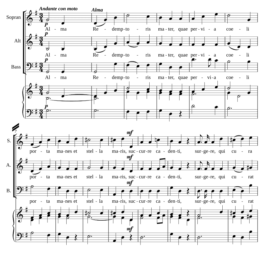 4 марийных антифона (4 Marianische Antiphonen)