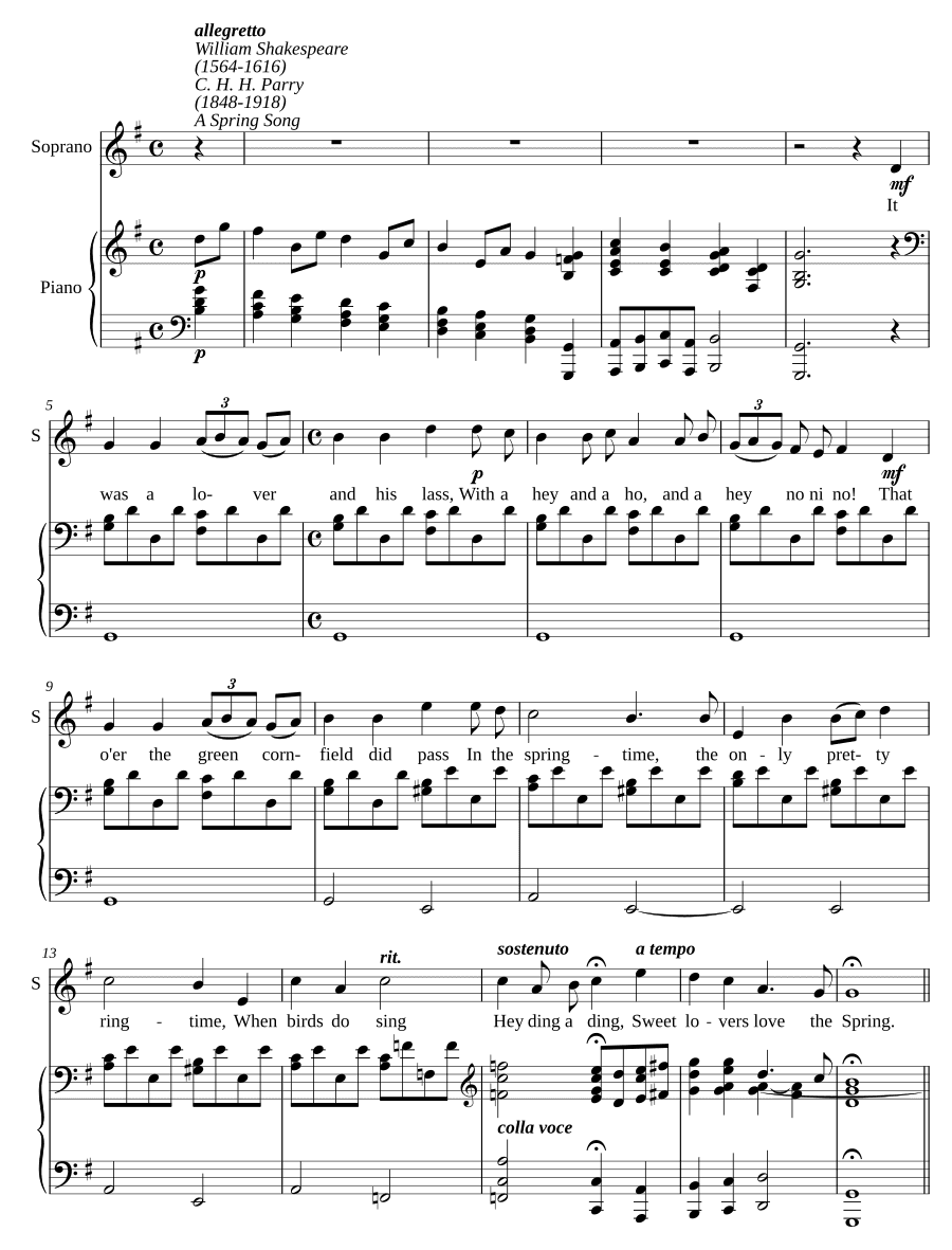 Весенняя песня, соч. 21 № 2 (A Spring Song, Op. 21 no. 2)