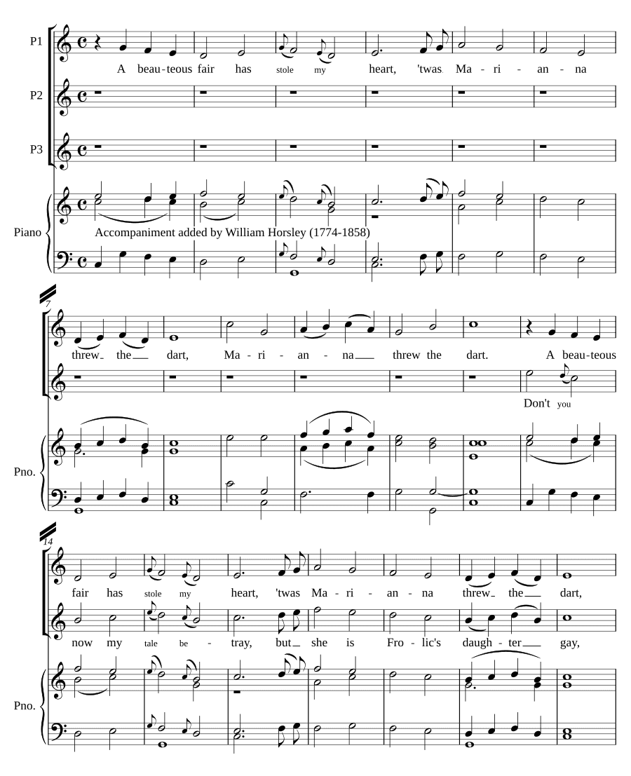 Прекрасная дева пронзила моё сердце (A beauteous fair has pierced my heart)