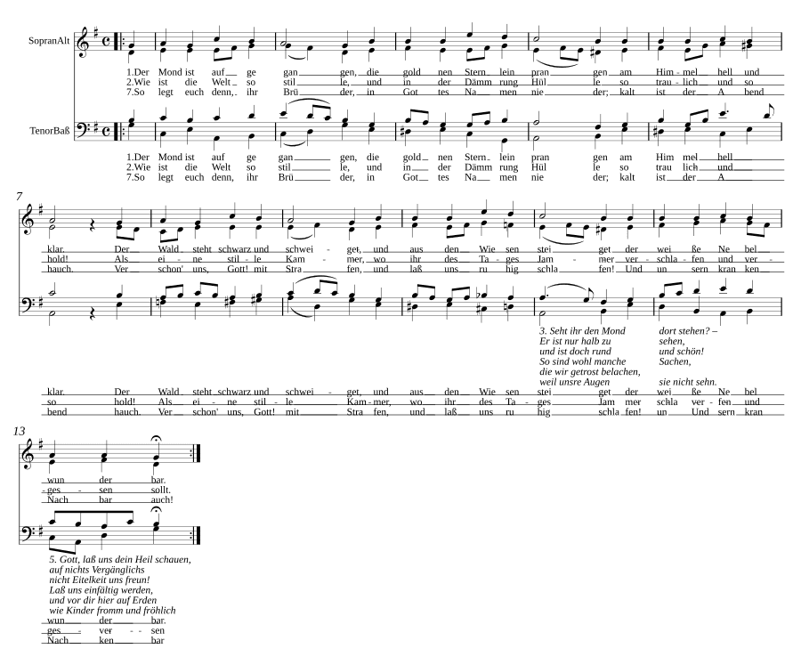 Вечерняя песня (Abendlied)