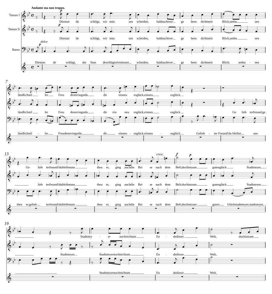 Прощальная песня, WoO 102 (Abschiedsgesang, WoO 102)