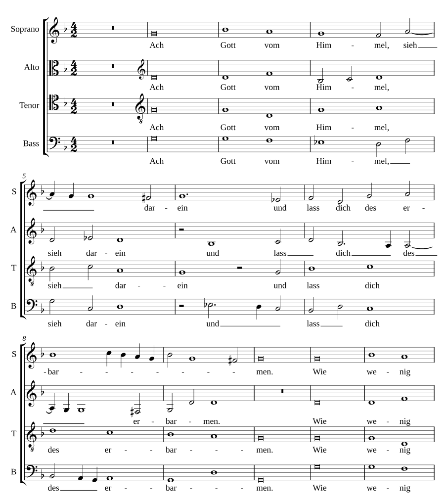 Ах, Боже с неба взгляни (Ach Gott vom Himmel, sieh darein)