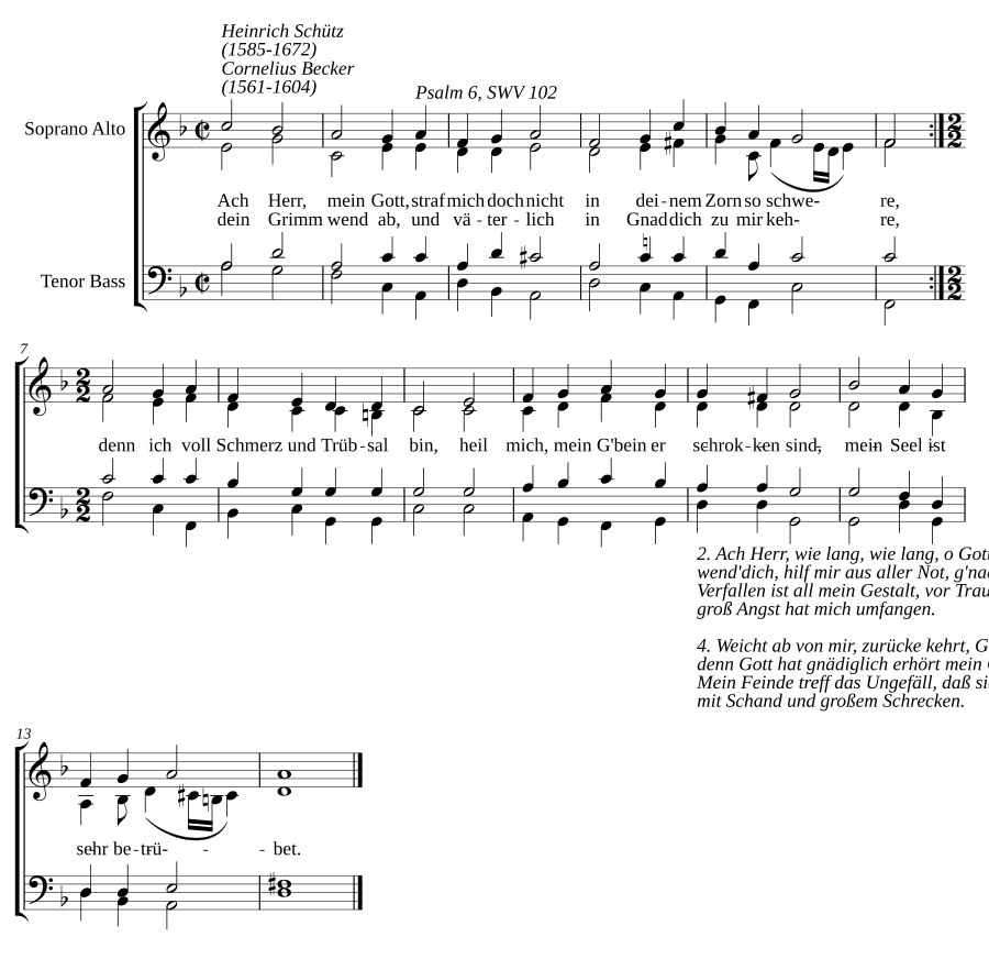 Ах, Господь, мой Бог, не наказывай меня (Ach Herr mein Gott, straf mich doch nicht, SWV 102)