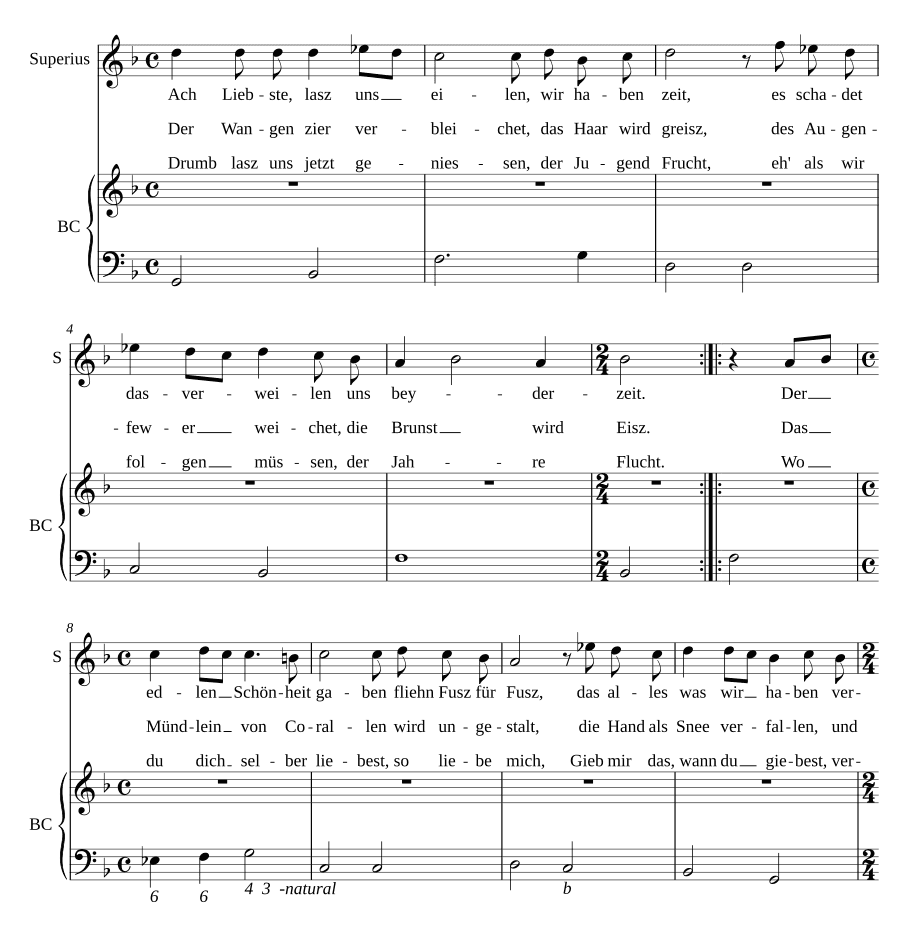 Ах, возлюбленная, давай поспешим (Ach Liebste lasz uns eilen)