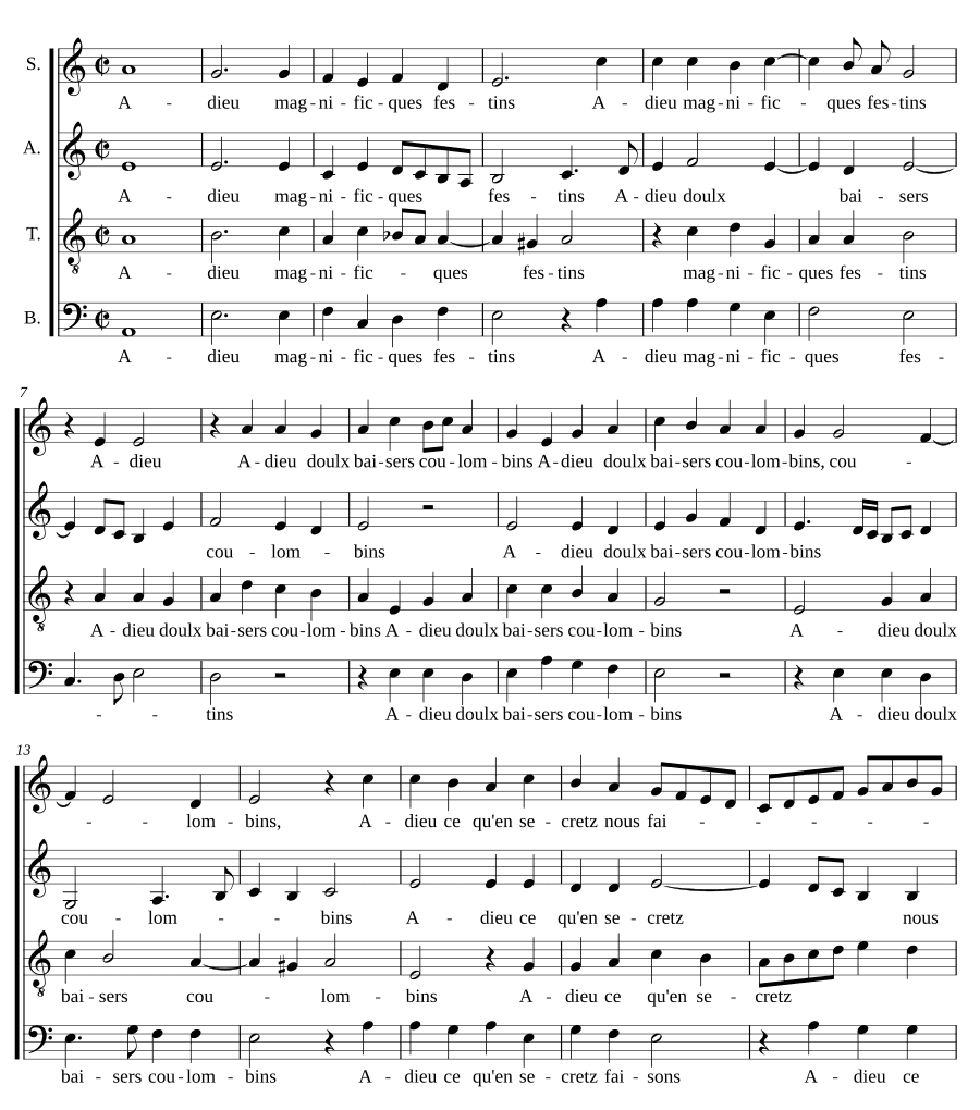 Прощай, великолепные пира (Adieu magnificques festins)