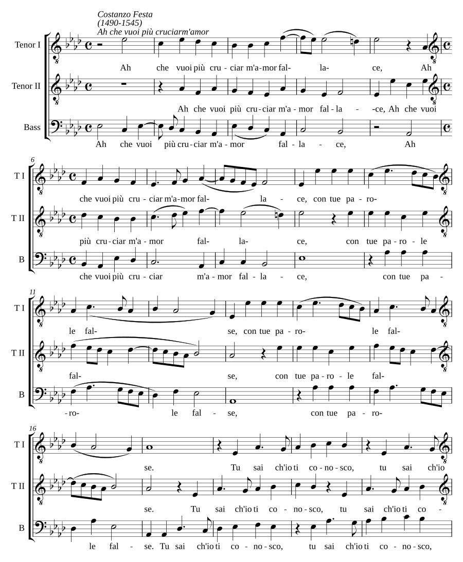 Ах, что ты хочешь больше мучить меня, любовь (Ah che vuoi più cruciar m'amor)