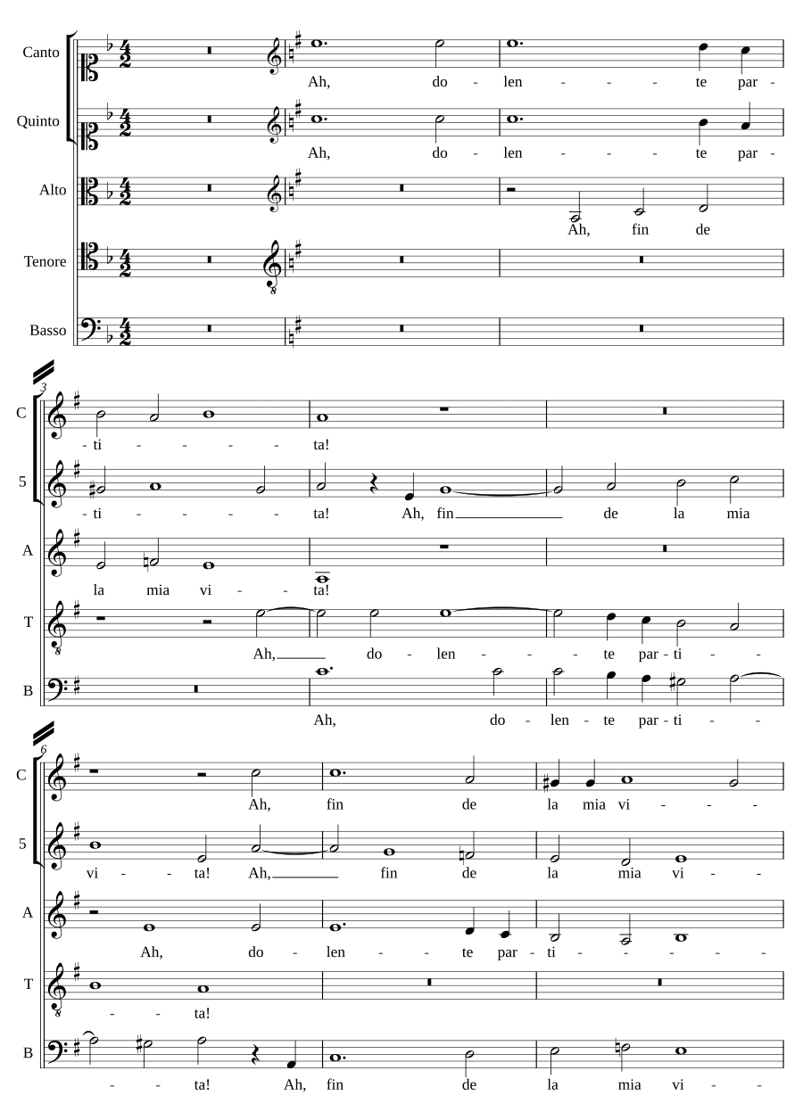 Ах, печальный разлука (Ah dolente partita)