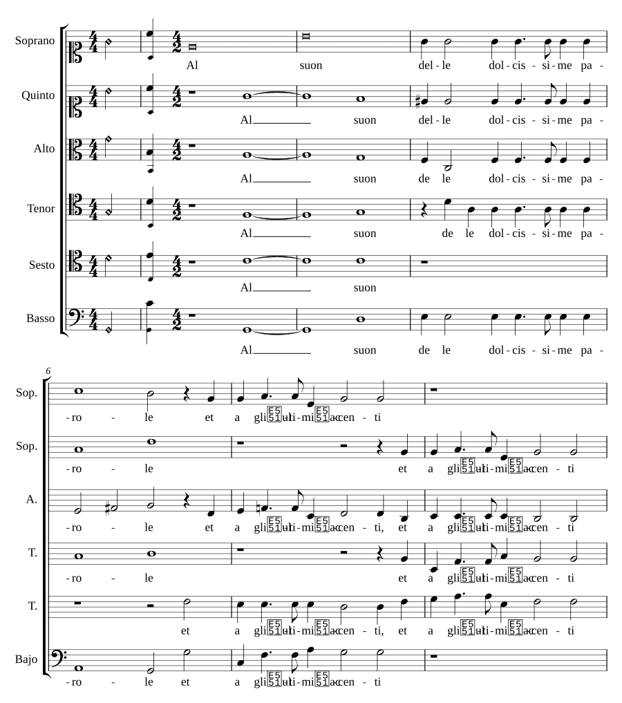 Под звуки самых сладких слов (Al suon delle dolcissime parole)
