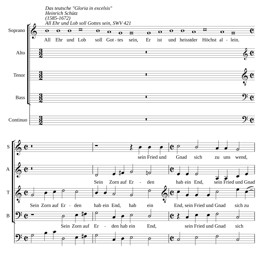 Вся слава и хвала да будут Богу (All Ehr und Lob soll Gottes sein, SWV 421)