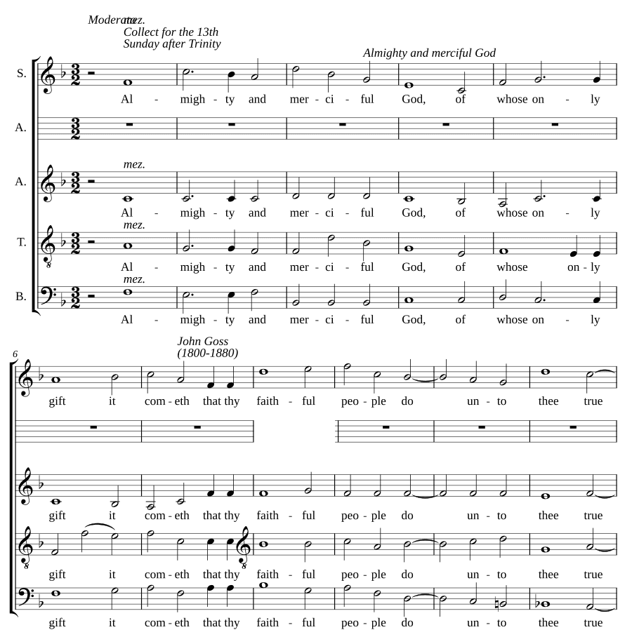 Всемогущий и милосердный Бог (Almighty and merciful God)