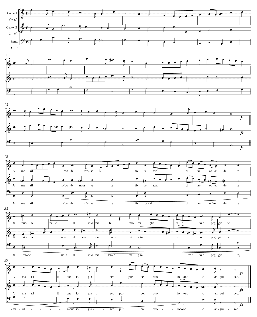 Амарилли, когда меня охватываешь (Amarilli onde m'assale)