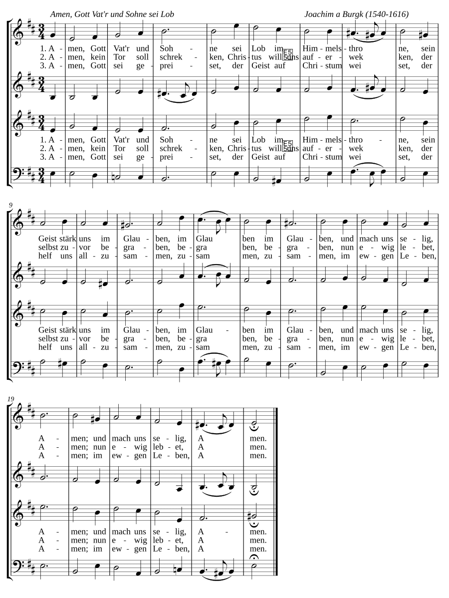 Аминь, Богу Отцу и Сыну хвала (Amen, Gott Vat'r und Sohne sei Lob)