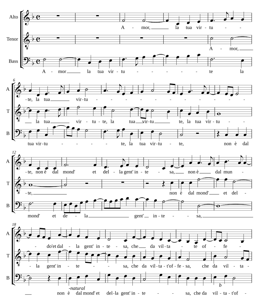 Любовь, твоя доблесть (Amor, la tua virtute)