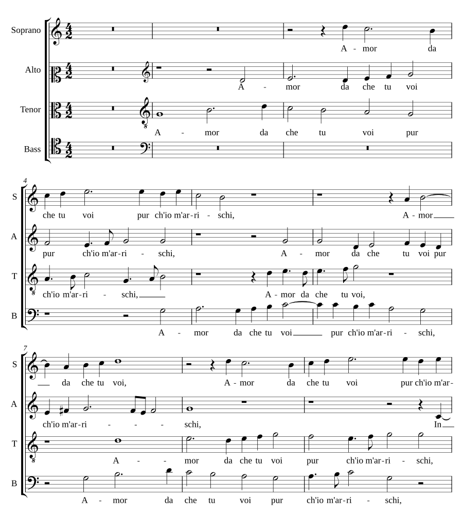Любовь, откуда ты хочешь (Amor da che tu voi)