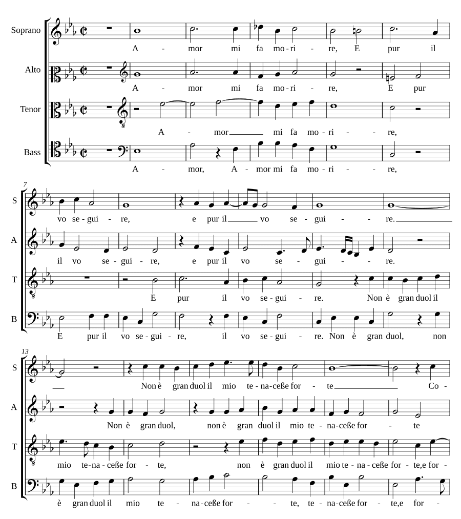 Любовь заставляет меня умирать (Amor mi fa morire)