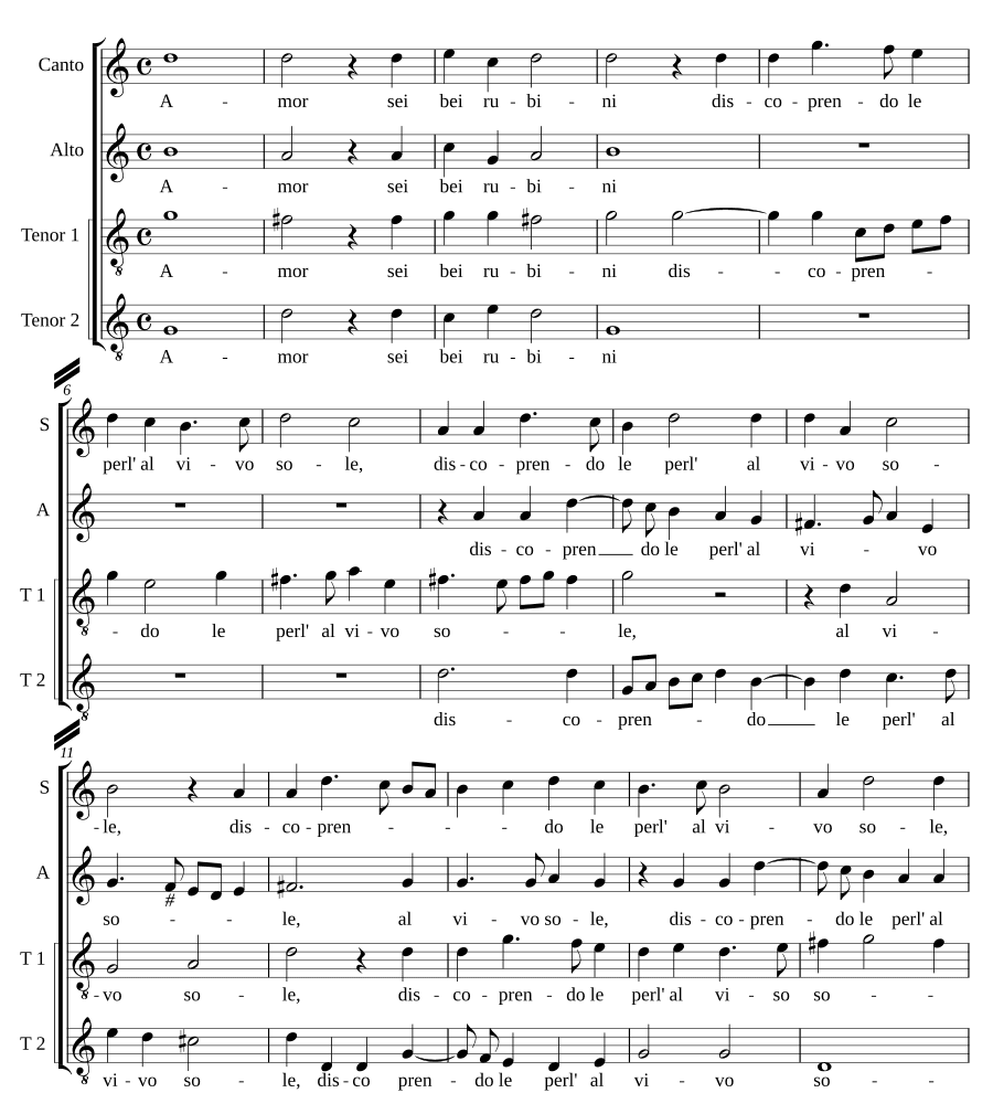 Любовь, ты прекрасные рубины (Amor sei bei rubini)