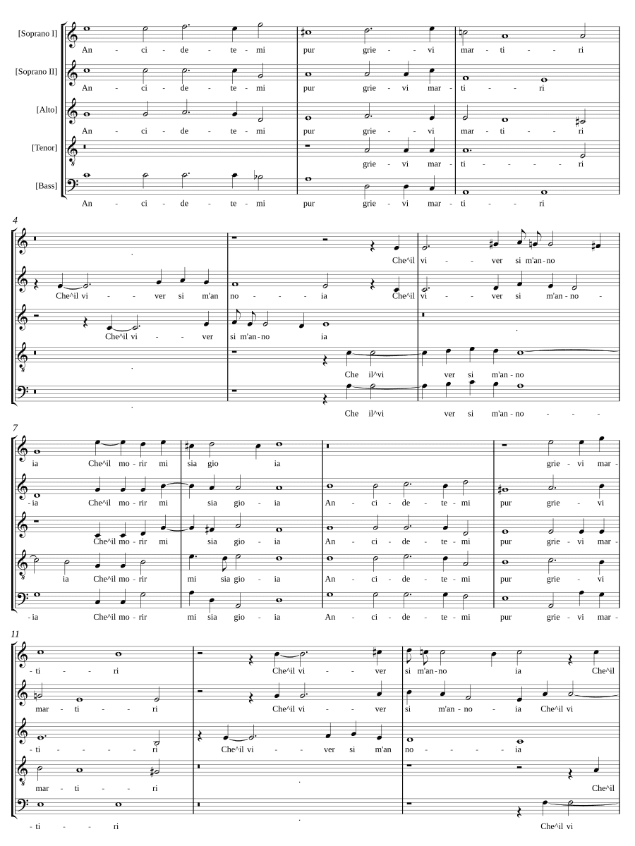Убейте меня, мучители тяжкие (Ancidetemi pur, grievi martiri)