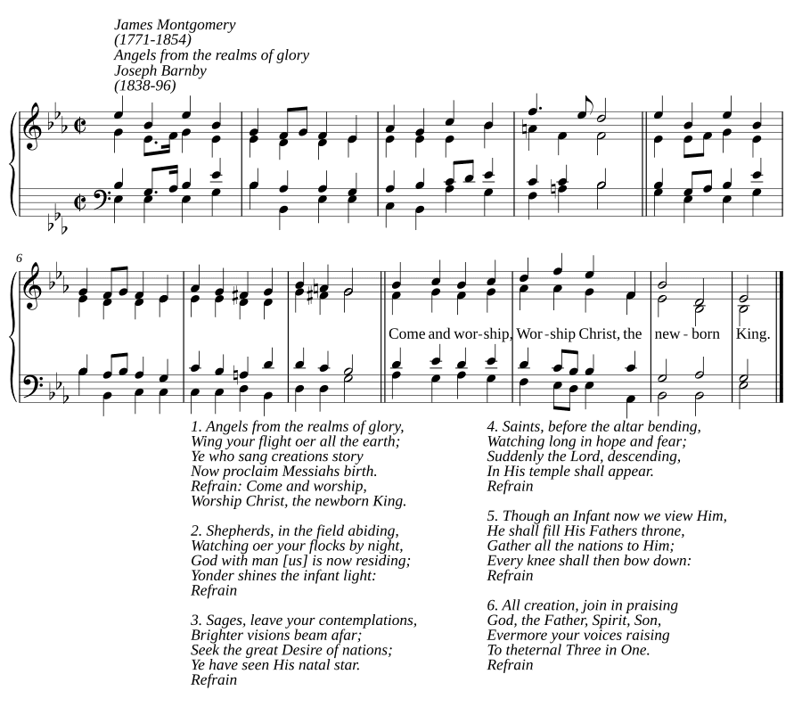 Ангелы с небес славы (Angels from the realms of glory)