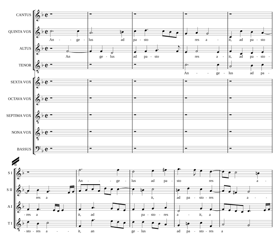 Ангел сказал пастухам для 9 голосов (Angelus ad pastores ait a 9)