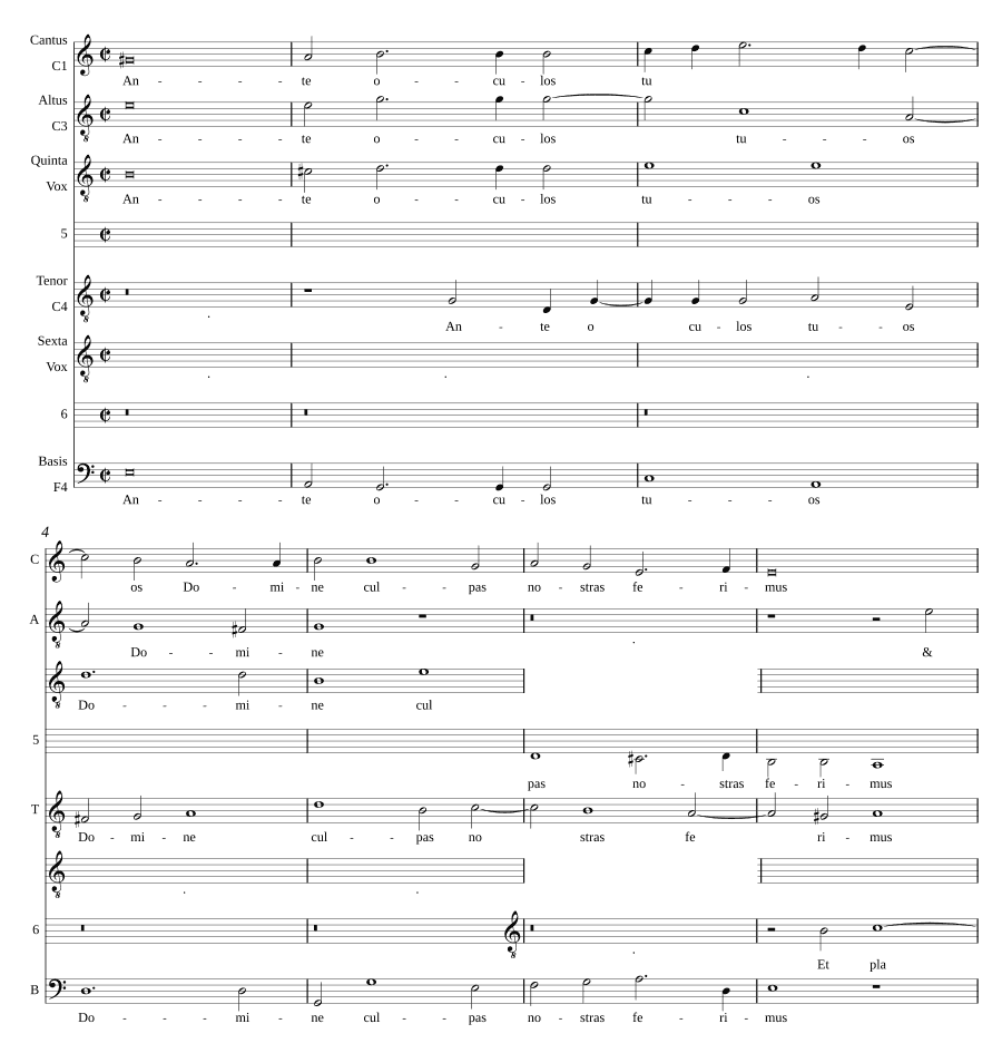 Перед очами Твоими, на 6 голосов (Ante oculos tuos a 6)
