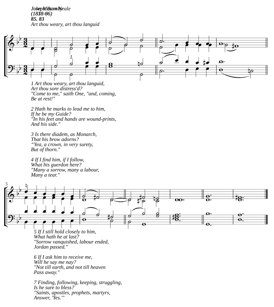 Ты устал, ты вял (Art thou weary, art thou languid)