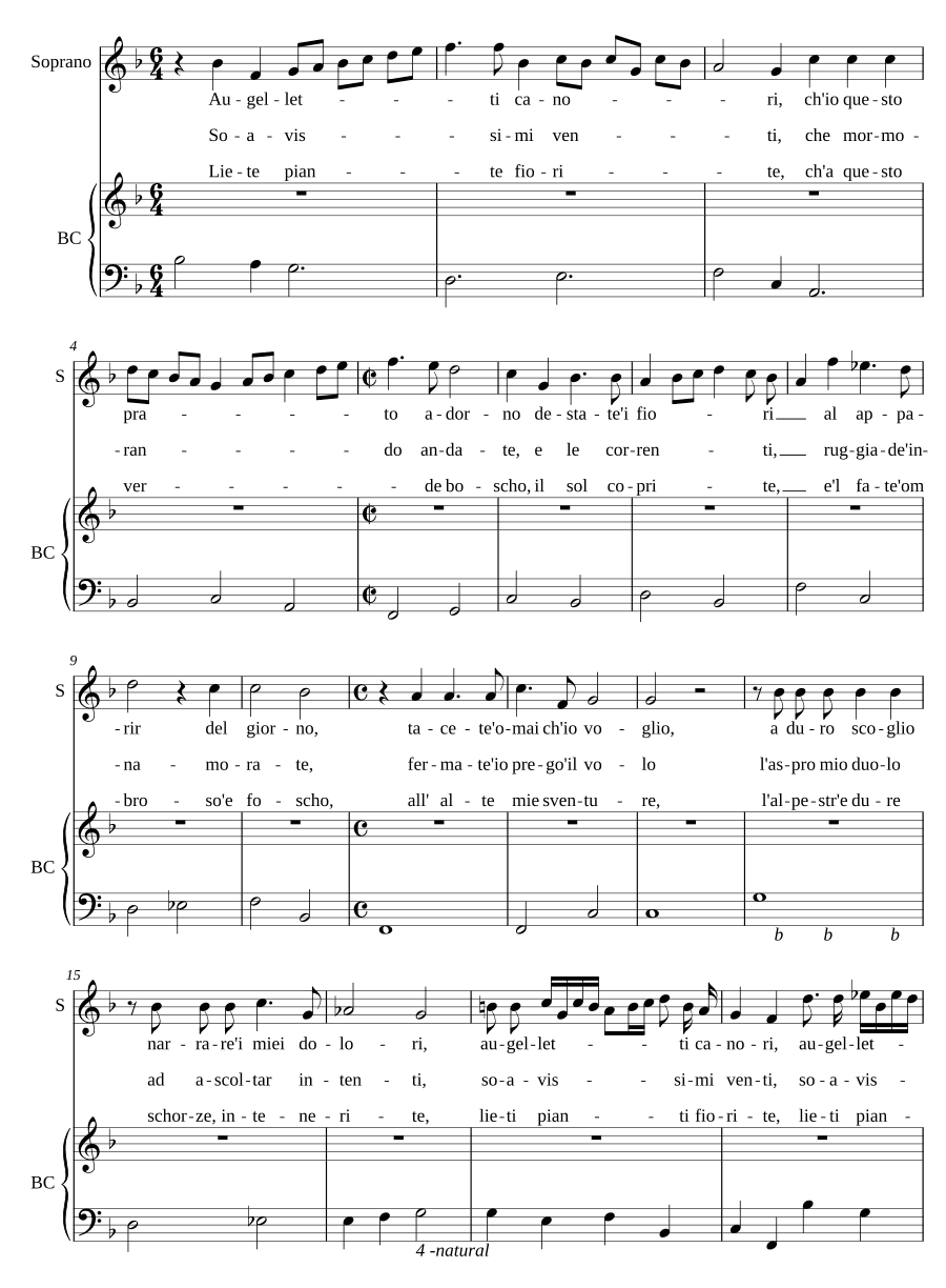 Певчие птички (Augelletti canori)