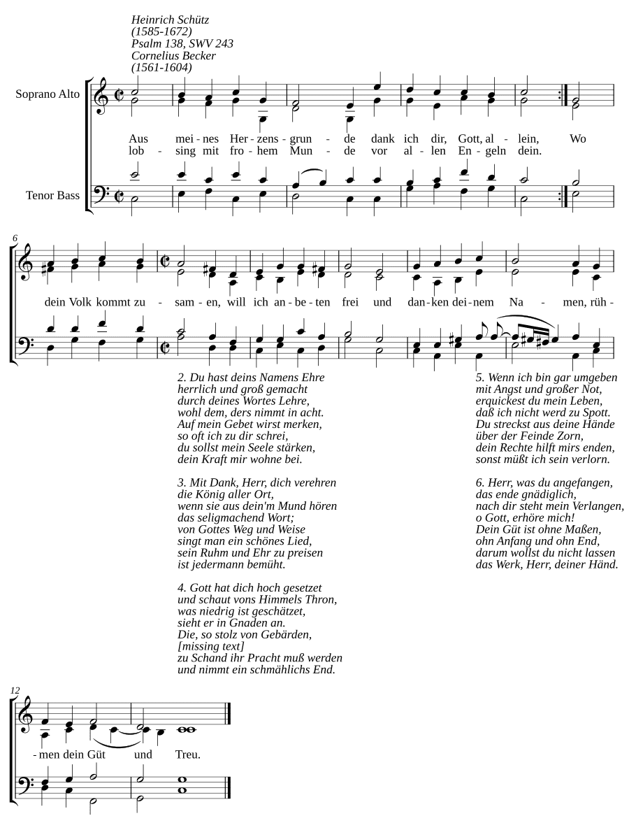 Из глубины души моей (Aus meines Herzensgrunde, SWV 243)
