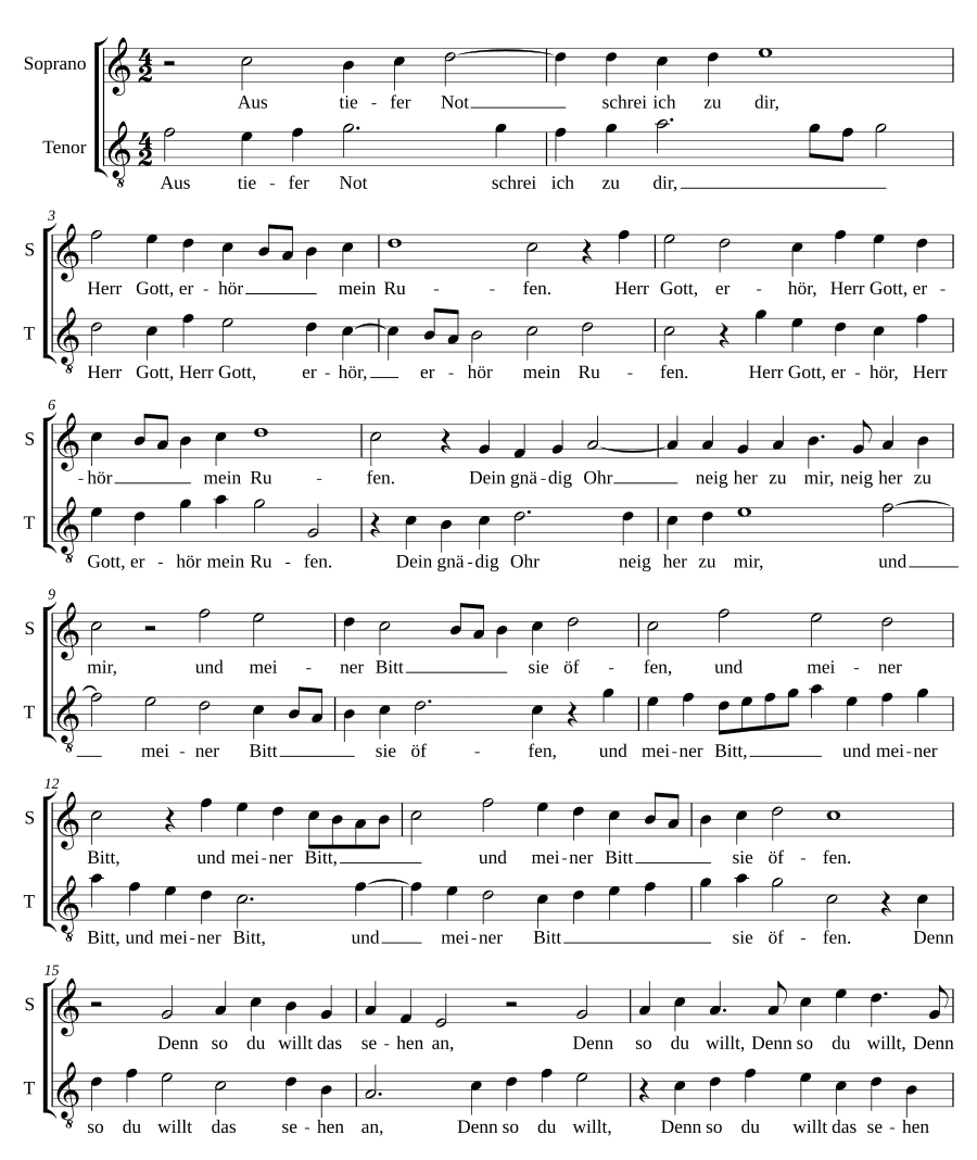 Из глубины взываю к Тебе (Aus tiefer Not schrei ich zu dir(2) 2vv)
