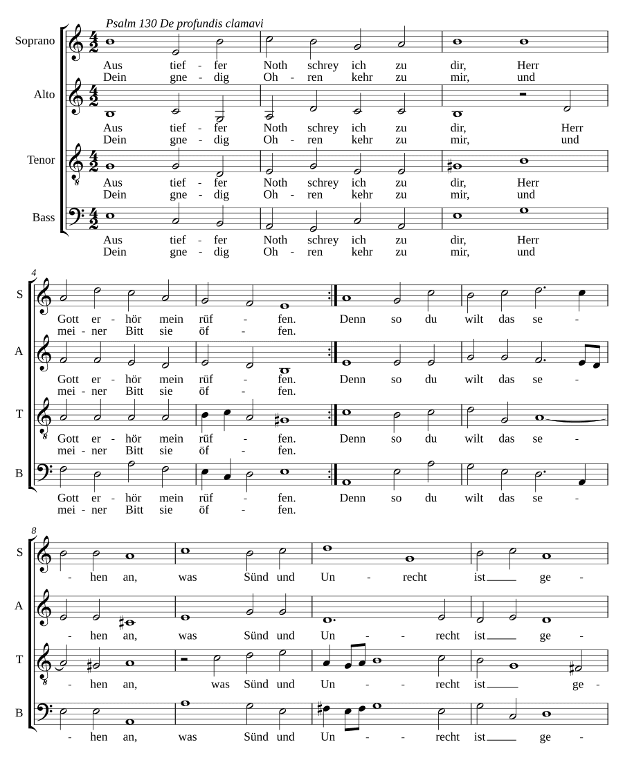 Из глубокой нужды (Aus tieffer Noth (homophonic))