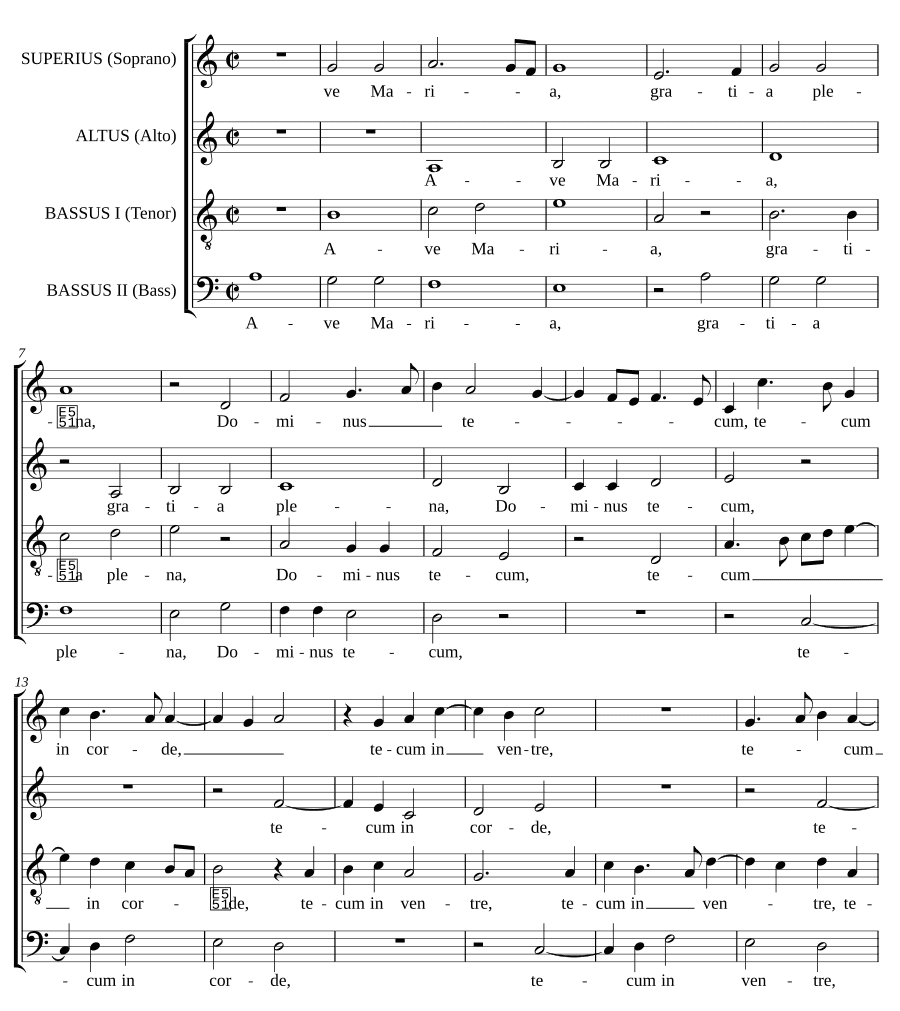 Ave Maria, gratia plena a 4