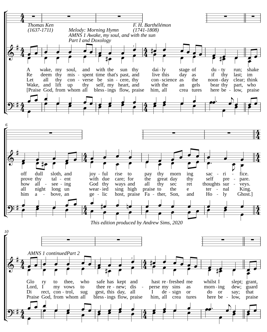 Пробудись, душа моя, и с солнцем (Awake, my soul, and with the sun)